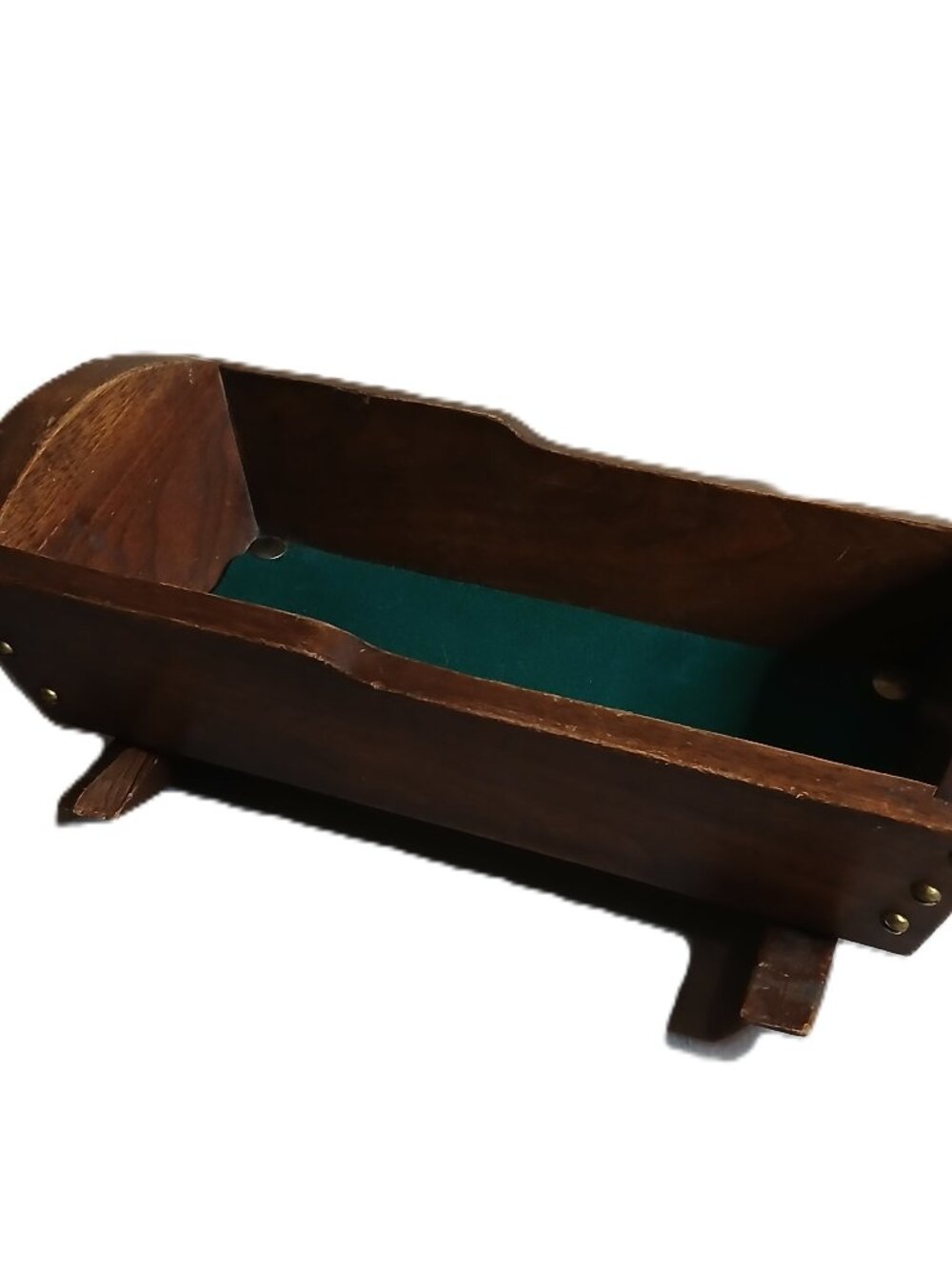VTG Handcrafted Wooden Moose Lodge "Penny Cradle" Doll Cradle